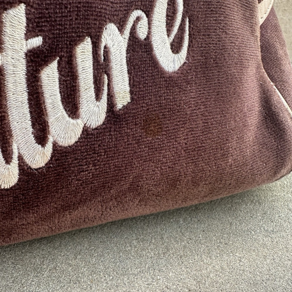 JUICY COUTURE Brown‎ Brown Pink Velvet  Bowling Bag La Couture Y2K Vintage Queen - Picture 5 of 16